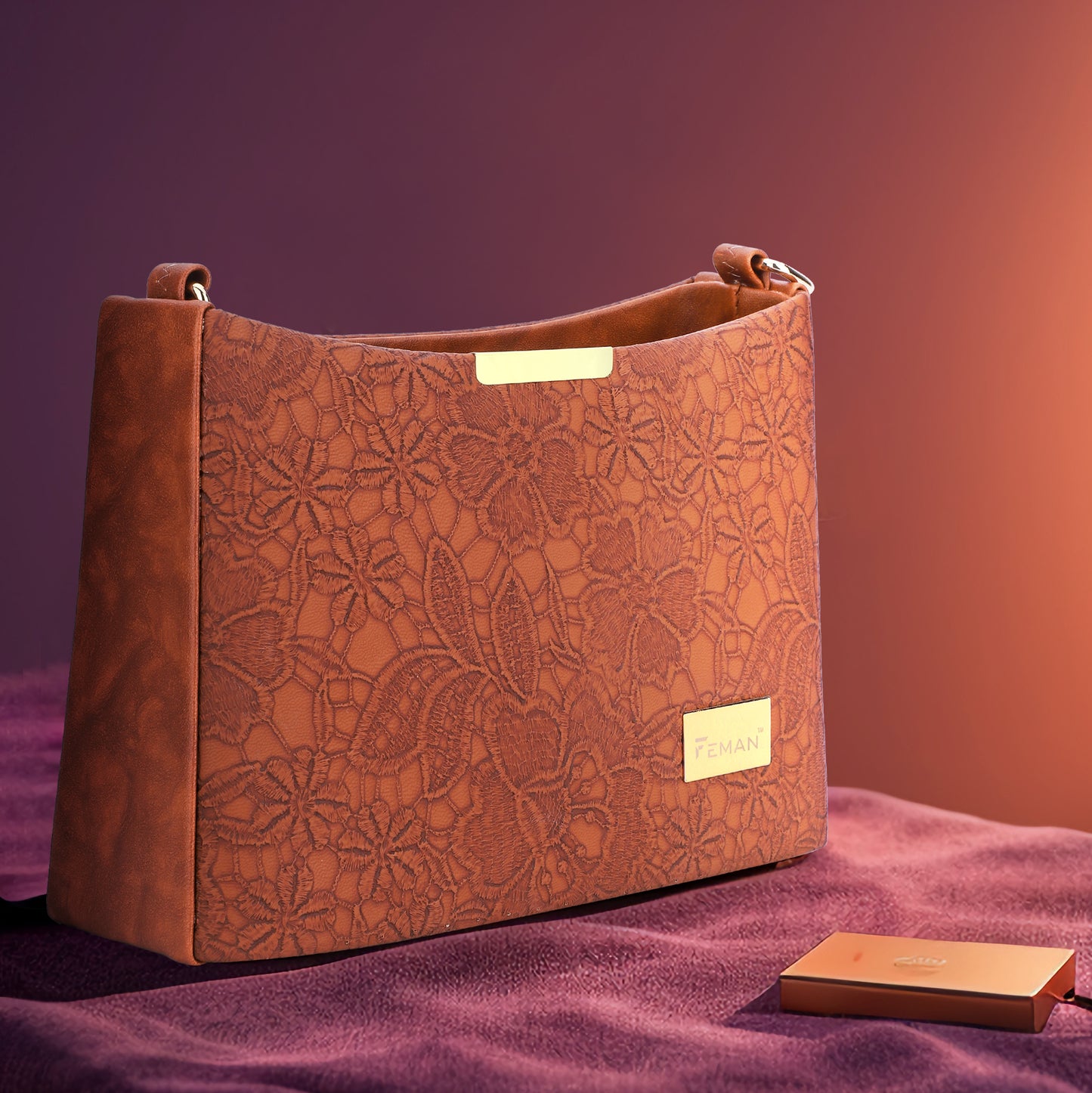 Feman Ethnic Essence Sling Bags - Brown