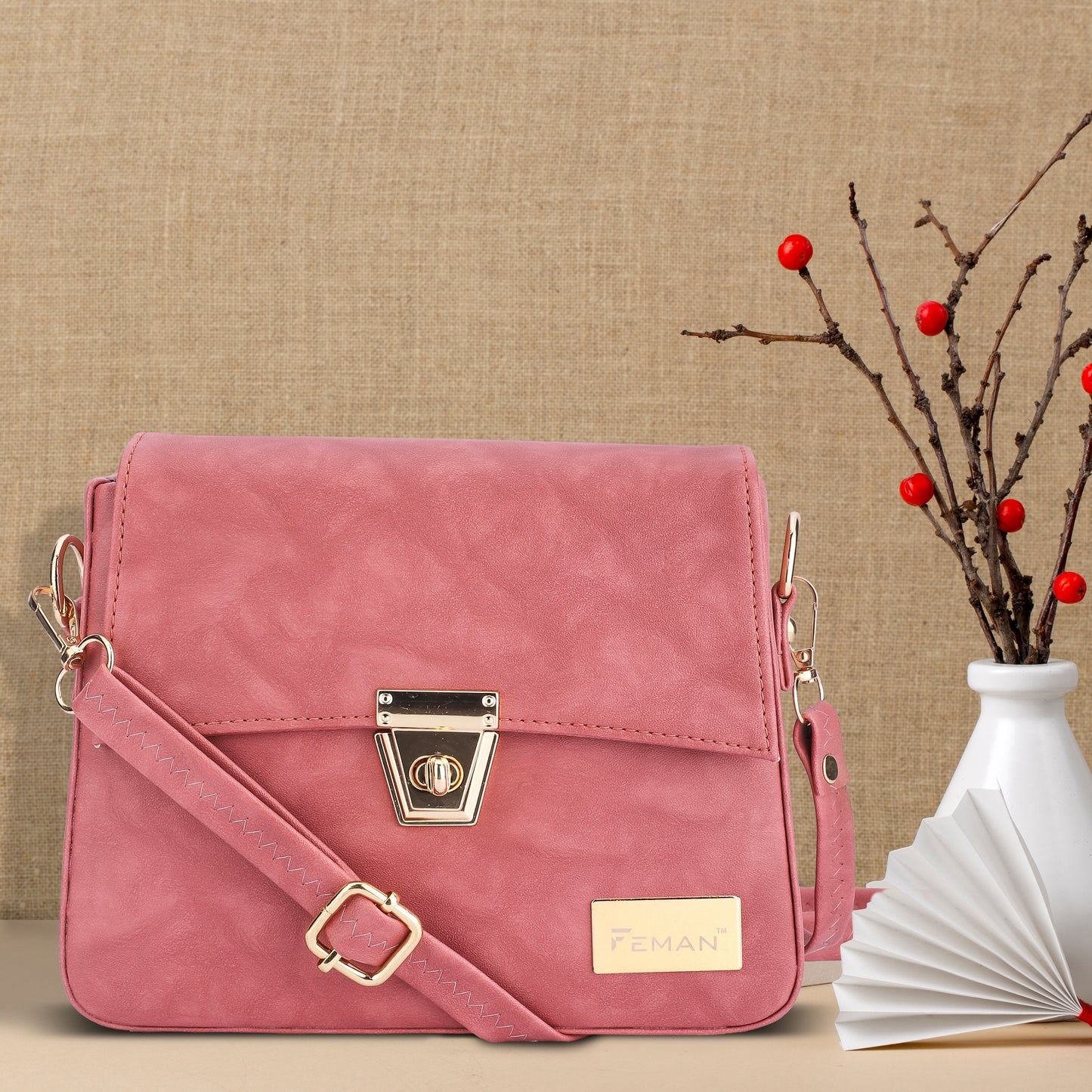 Feman City Stride Sling Bag - L Pink