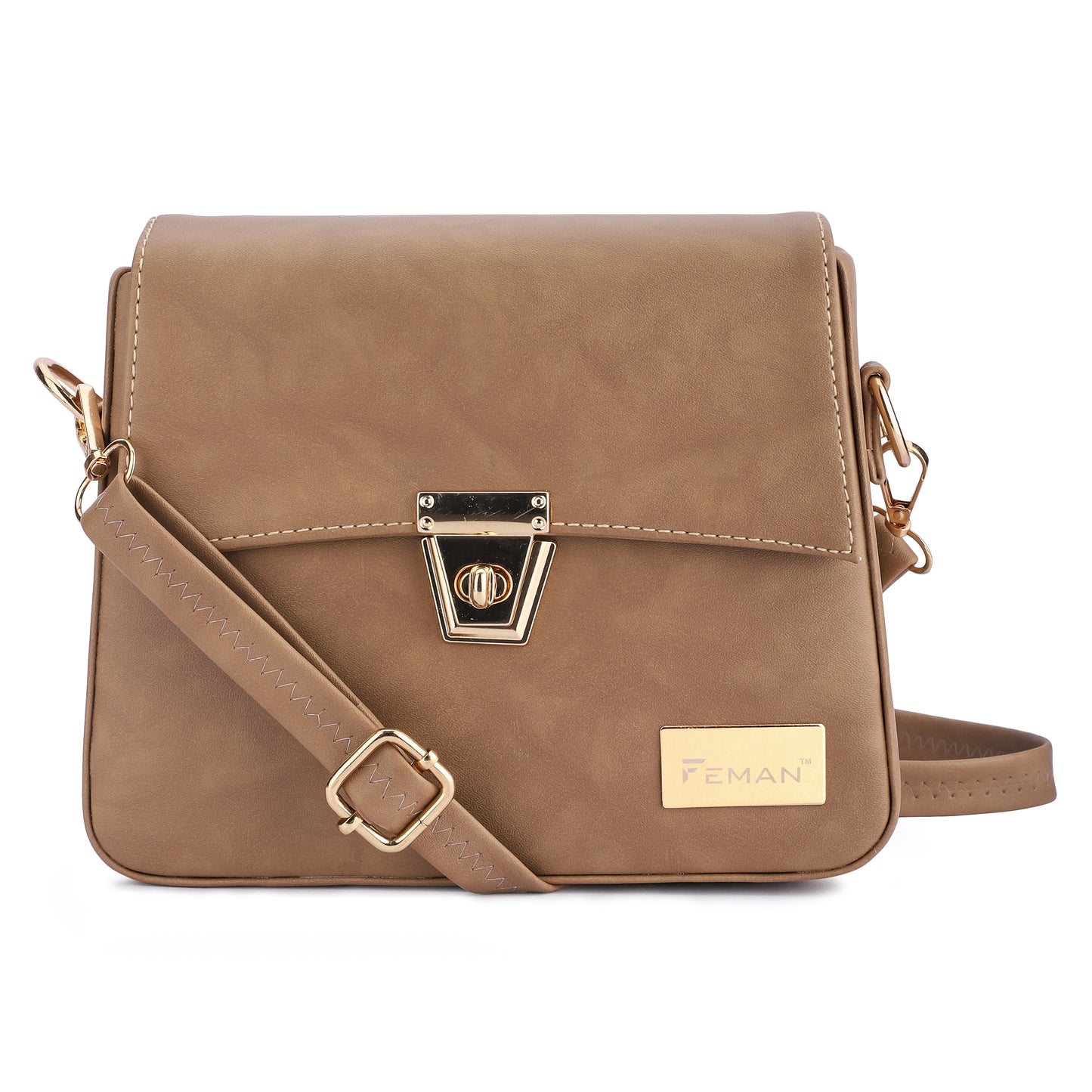 Feman City Stride Sling Bag - L Brown