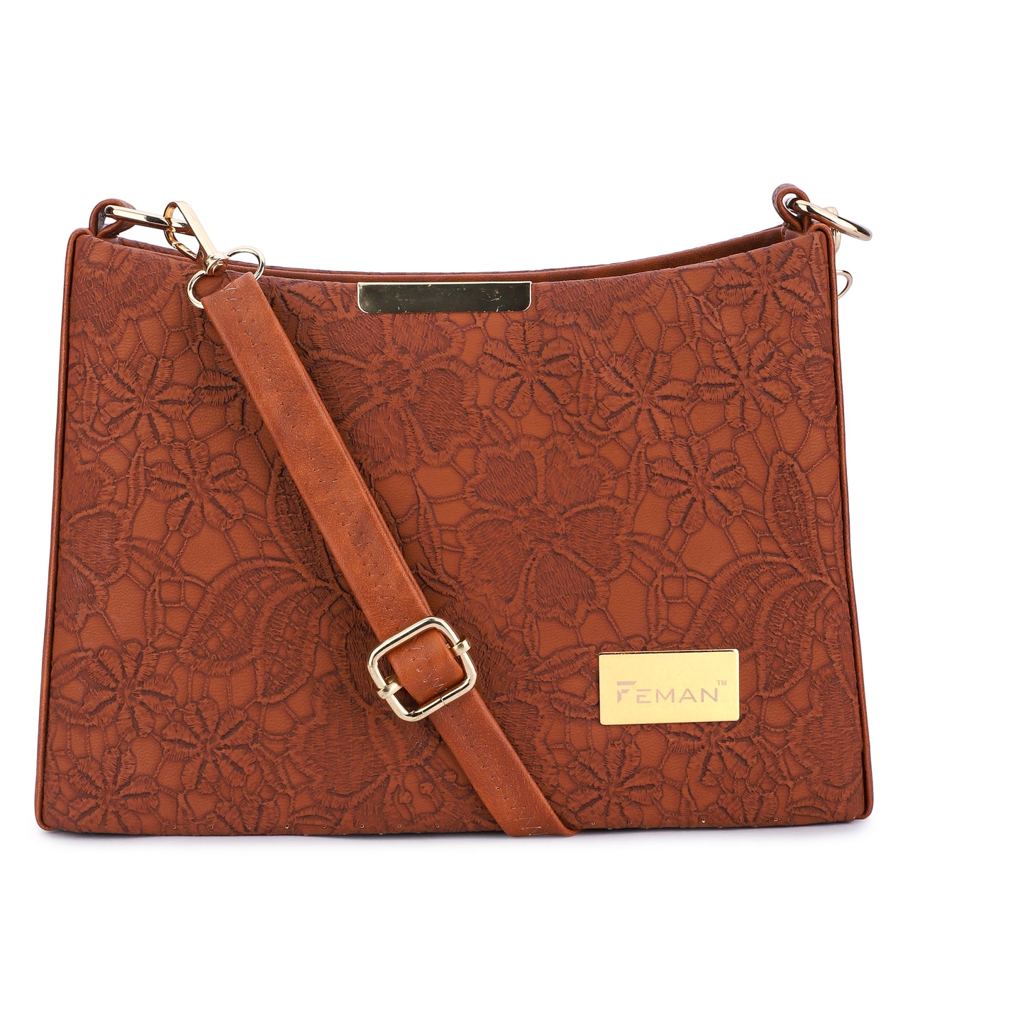 Feman Ethnic Essence Sling Bags - Brown
