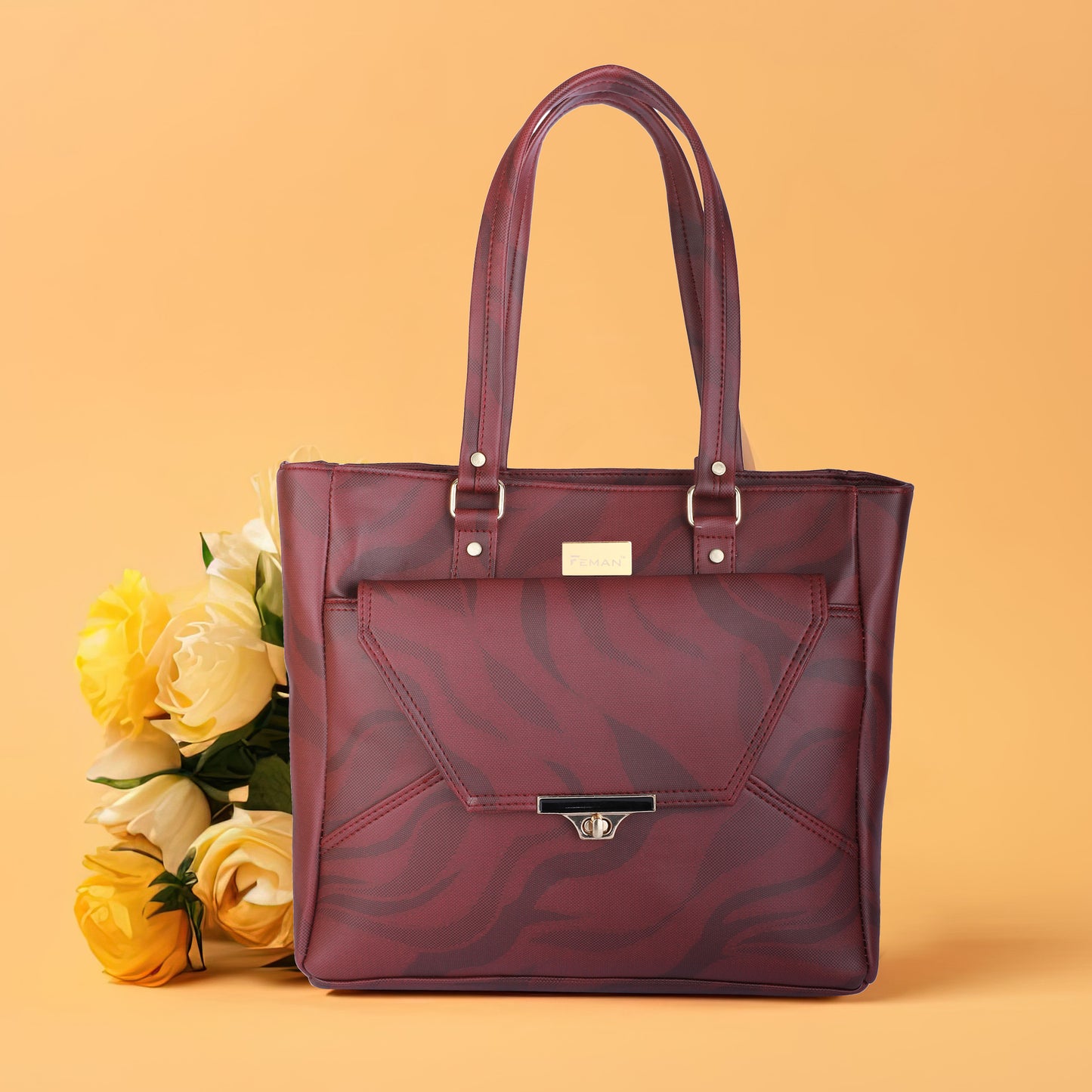 Feman City Delight Tote Bags - Maroon