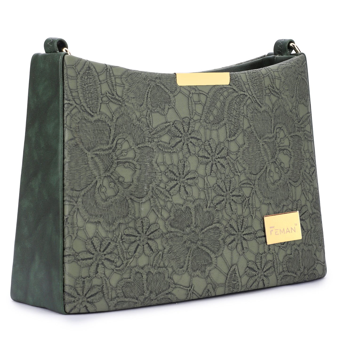 Feman Ethnic Essence Sling Bags - Green